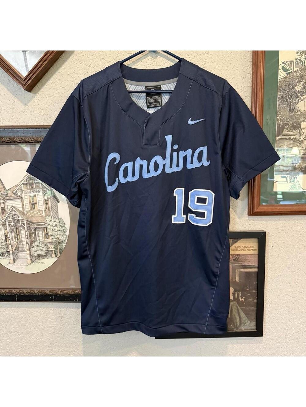 Nike Men’s North Carolina Tarheels College Baseball Team 19 Blue Jersey Sz Large